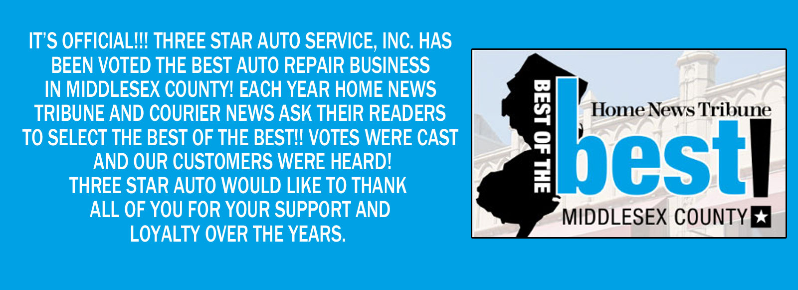Auto Repair, Monroe Township NJ Three Star Auto Service Inc.